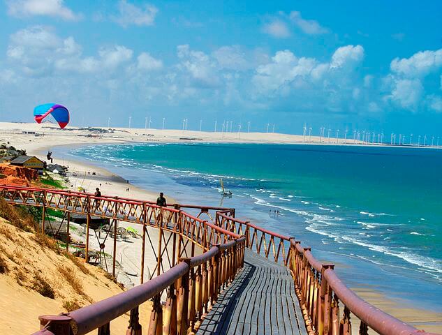 La plage de Canoa Quebrada au Brésil